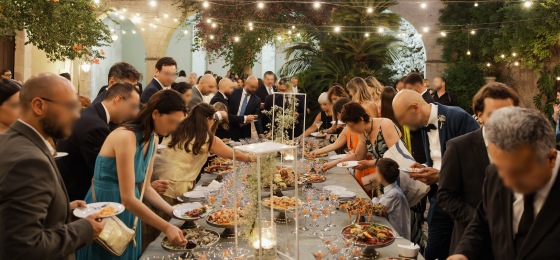 Buffet di antipasti di mare matrimonio in Sicilia